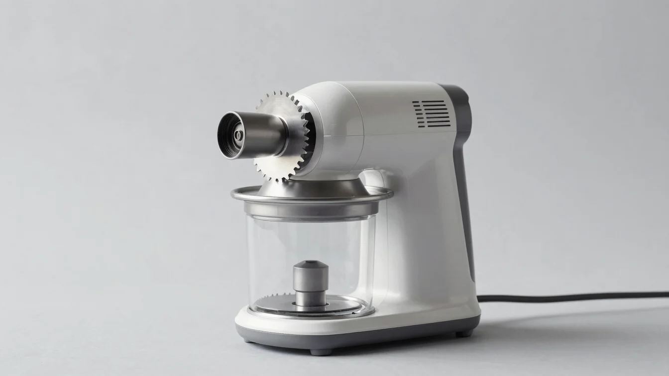 Clean full-product studio photograph of a domestic electric grind