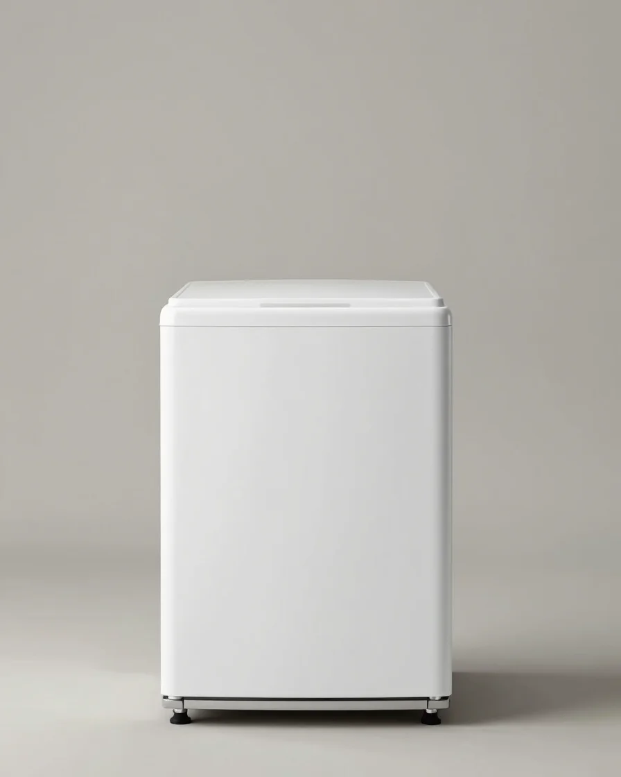 Clean product photography of a single domestic appliance on a neu